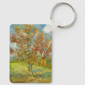 Roze Perzikboom in Blossom door Vincent van Gogh Sleutelhanger (Achterkant)