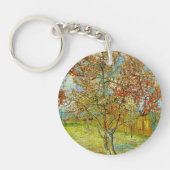 Roze Perzikboom in Blossom door Vincent van Gogh Sleutelhanger (Voorkant)