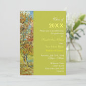  roze perzikboomgraduatie kaart (Staand voorkant)