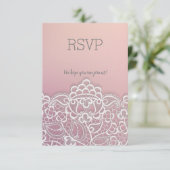 Roze perzikelegant rsvp respons kaartje (Staand voorkant)