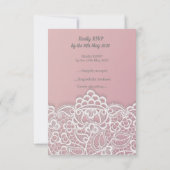 Roze perzikelegant rsvp respons kaartje (Achterkant)