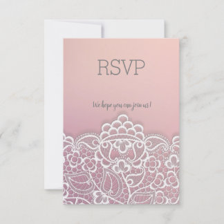 Roze perzikelegant rsvp respons kaartje
