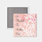 Roze perziken Floral Inspiration Custom Magneet (Voorkant / Achterkant)