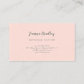 Roze perzikgroene bloemen visitekaartje (Achterkant)