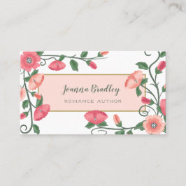 Roze perzikgroene bloemen visitekaartje