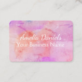 Roze Perzikkleurige Blush waterverf Visitekaartje (Voorkant)