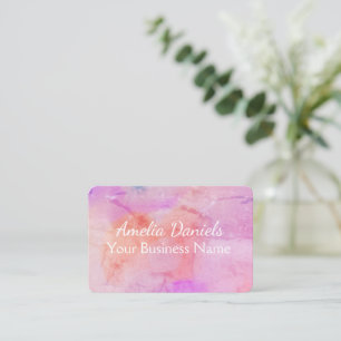 Roze Perzikkleurige Blush waterverf Visitekaartje