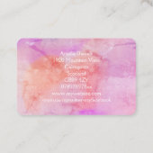 Roze Perzikkleurige Blush waterverf Visitekaartje (Achterkant)