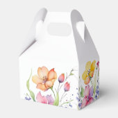 Roze perzikkleurige gele bloemen bedankdoosjes (Achterkant)