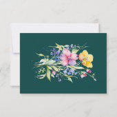 Roze perzikkleurige gele blooms Save the Date Kaar (Achterkant)