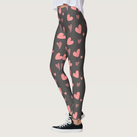 Roze perzikkleurige harten leggings (Links)