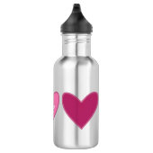  roze & perzikkleurige harten waterfles  (Rechts)