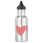  roze & perzikkleurige harten waterfles  (Links)