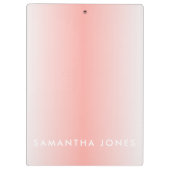 Roze perzikkleurige ombre Eenvoudige plaat Aangepa Klembord (Achterkant)