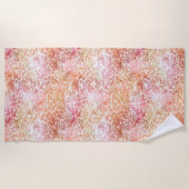 Roze perzikkleurige Unicorn Glitter Strandlaken (Voorkant)