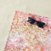 Roze perzikkleurige Unicorn Glitter Strandlaken (In situ)