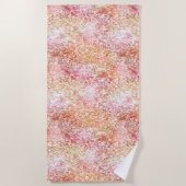 Roze perzikkleurige Unicorn Glitter Strandlaken (Voorkant)