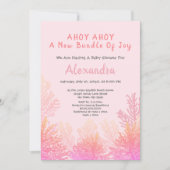 Roze perzikkoraal "ahoy Girl"-Baby shower (Voorkant)