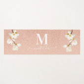 Roze perzikkoraalglitter magnolia floral yogamat (Voorkant (horizontaal))