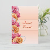 Roze perzikpartij kaart (Staand voorkant)