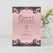 Roze Perzikzwart, 30 30e verjaardag Kaart (Staand voorkant)