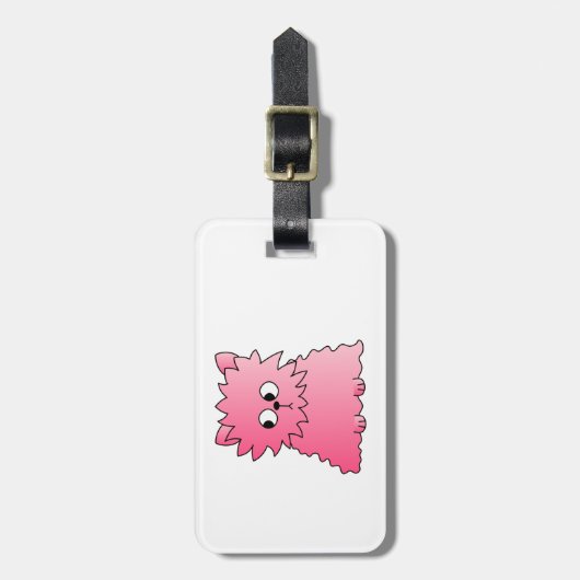 Roze Perzische kat. Bagagelabel (Voorkant verticaal)