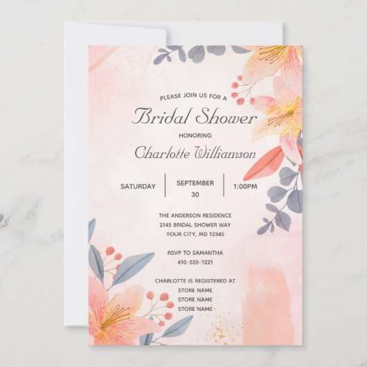 Roze perzure blauwe koraal Vrijgezellenfeest Kaart (Voorkant)