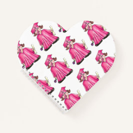 Roze Pet en Gown School Afstuderen Girl Diploma Notitieboek