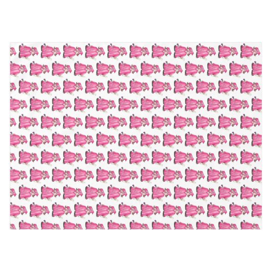 Roze Pet en Gown School Afstuderen Girl Diploma Tafelkleed (Voorkant (Horizontaal))