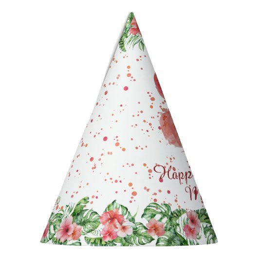 Roze Pet Flamingo Party Feesthoedjes (Links)