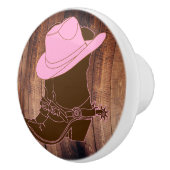 Roze Pet in Roze en Roze land Keramische Knop (Rechts)