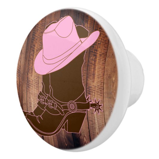 Roze Pet in Roze en Roze land Keramische Knop (Rechts)