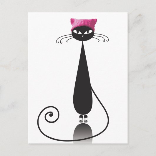 Roze Pet Kitty Cat Briefkaart (Voorkant)