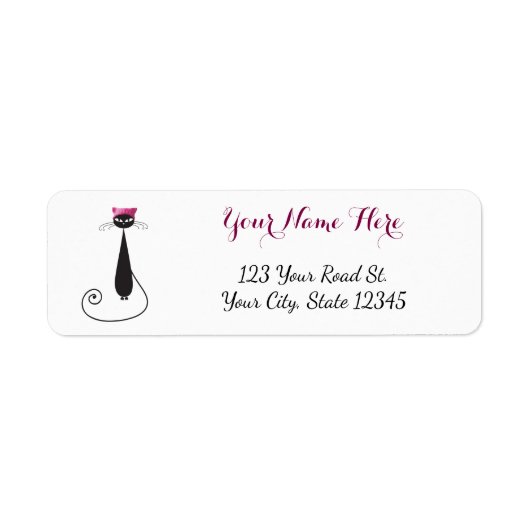 Roze Pet Kitty Cat Etiket (Voorkant)