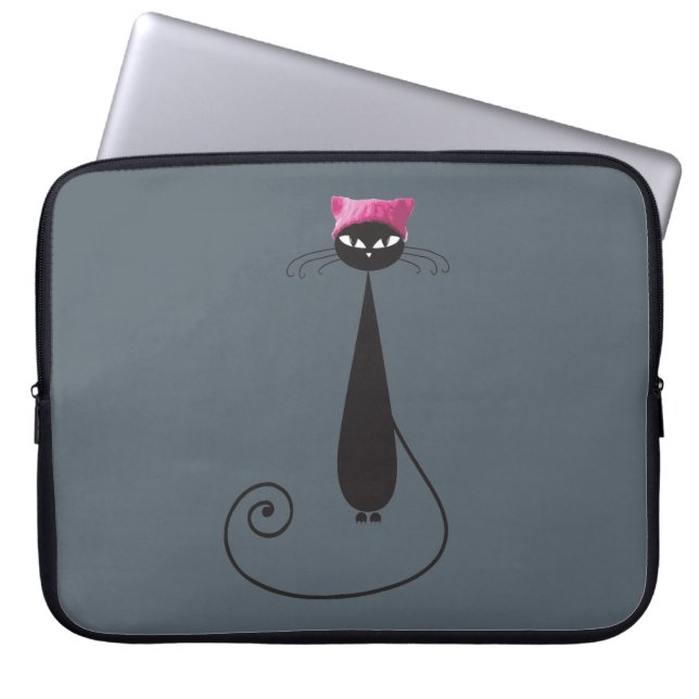 Roze Pet Kitty Cat Laptop Sleeve (Voorkant)