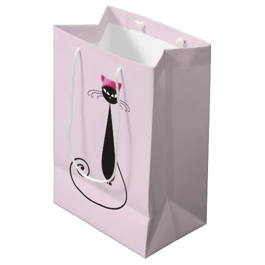 Roze Pet Kitty Cat Medium Cadeauzakje (Voorkant Gekanteld)