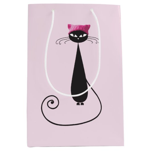 Roze Pet Kitty Cat Medium Cadeauzakje (Voorkant)