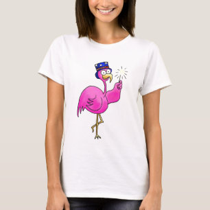 Roze Pet met patriottische flamingo Sparkler T-shirt
