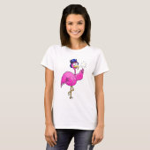 Roze Pet met patriottische flamingo Sparkler T-shirt (Voorkant volledig)