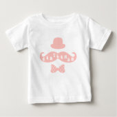 Roze Pet Mustache Casual Baby Boy T-Shirt (Voorkant)