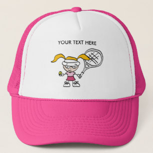 Roze Pet/Pet met tennis, aanpasbaar afdrukken Trucker Pet