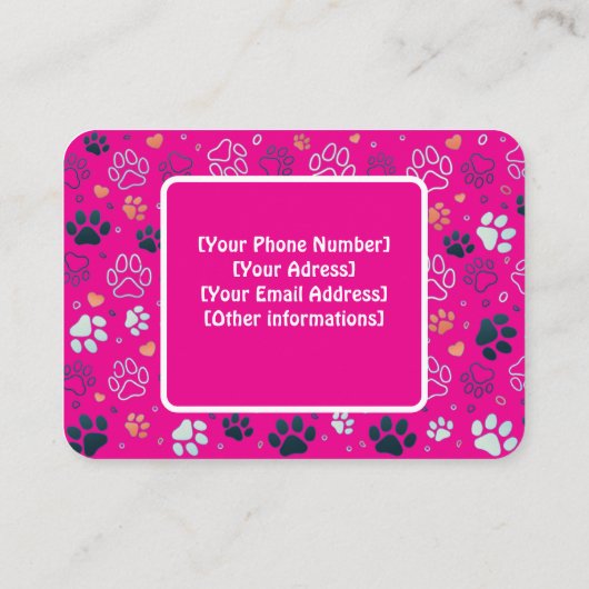  Roze Pet Sitter Visitekaartje (Achterkant)