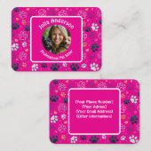 Roze Pet Sitter Visitekaartje (Voorkant / Achterkant)