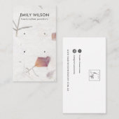 ROZE PETAAL HANDGEMAAKT PAPIER 2 STUD OORBEL DISPL VISITEKAARTJE (Voorkant / Achterkant)