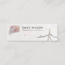 ROZE PETAAL HANDGEMAAKT PAPIER STUD OORBEL DISPLAY MINI VISITEKAARTJE