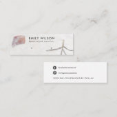 ROZE PETAAL HANDGEMAAKT PAPIER STUD OORBEL DISPLAY MINI VISITEKAARTJE (Voorkant / Achterkant)