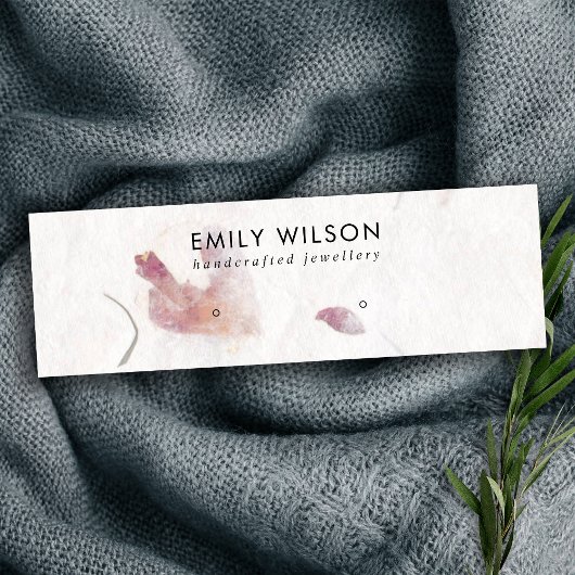 ROZE PETAAL HANDGEMAAKT PAPIER STUD OORBEL DISPLAY MINI VISITEKAARTJE