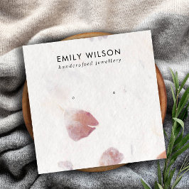 ROZE PETAAL HANDGEMAAKT PAPIER STUD OORBEL DISPLAY VIERKANTE VISITEKAARTJE