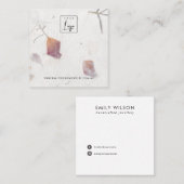 ROZE PETAAL HANDGEMAAKT PAPIER STUD OORBEL DISPLAY VIERKANTE VISITEKAARTJE (Voorkant / Achterkant)