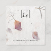 ROZE PETAAL HANDGEMAAKT PAPIER STUD OORBEL DISPLAY VIERKANTE VISITEKAARTJE (Voorkant)